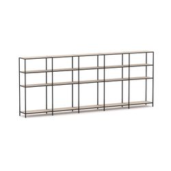 Rhodes Modular Shelf 5-Bay Configuration Black Frame W4120mm x D400mm x H1617mm Nordic Maple