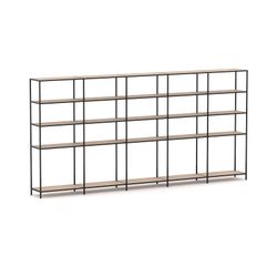 Rhodes Modular Shelf 5-Bay Configuration Black Frame W4120mm x D400mm x H2000mm New Oak Ravine