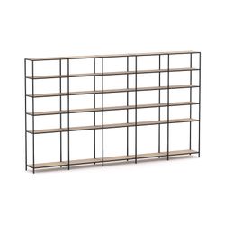 Rhodes Modular Shelf 5-Bay Configuration Black Frame W4120mm x D400mm x H2383mm New Oak Ravine