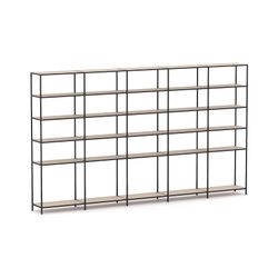 Rhodes Modular Shelf 5-Bay Configuration Black Frame W4120mm x D400mm x H2383mm Nordic Maple