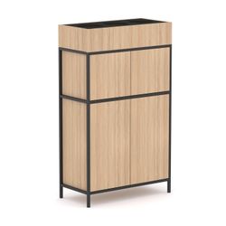 Rhodes Modular Shelf 1-Bay Credenza Configuration 2 New Oak Ravine