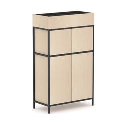 Rhodes Modular Shelf 1-Bay Credenza Configuration 2 Nordic Maple