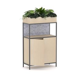 Rhodes Modular Shelf 1-Bay Credenza Configuration 3 Nordic Maple
