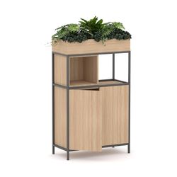 Rhodes Modular Shelf 1-Bay Credenza Configuration 4 New Oak Ravine