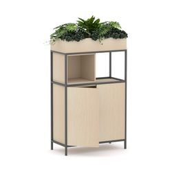 Rhodes Modular Shelf 1-Bay Credenza Configuration 4 Nordic Maple