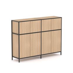 Rhodes Modular Shelf 2-Bay Credenza Configuration 3 New Oak Ravine