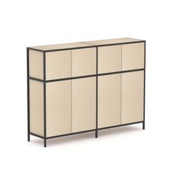 Rhodes Modular Shelf 2-Bay Credenza Configuration 3 Nordic Maple