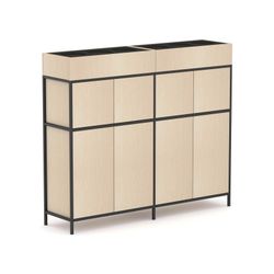 Rhodes Modular Shelf 2-Bay Credenza Configuration 4 Nordic Maple