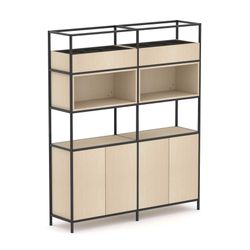 Rhodes Modular Shelf 2-Bay Shelving Configuration 3 Nordic Maple
