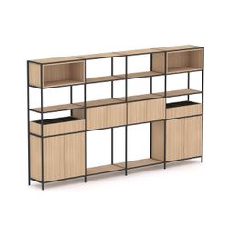 Rhodes Modular Shelf 4-Bay Shelving Configuration 7 New Oak Ravine