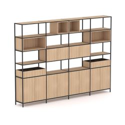 Rhodes Modular Shelf 4-Bay Shelving Configuration 8 New Oak Ravine