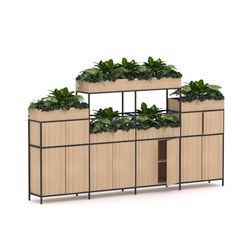 Rhodes Modular Shelf 4-Bay Shelving Configuration 11 New Oak Ravine