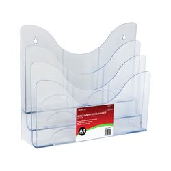 Deflect-o Document Organiser Clear  A4 Landscape (3-Tier)