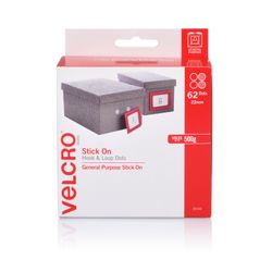 Velcro Brand Stick On Hook & Loop Dot 22mm 62 Pack