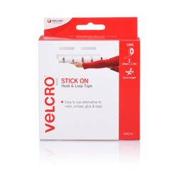 Velcro Brand Stick On Hook & Loop Tape 19mm X 1.8m White