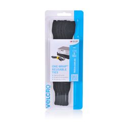 Velcro Brand Cable Ties Reusable Black Pack 5