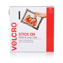 Velcro Fastener Stick On Hook & Loop Tape 20mm x 5M White