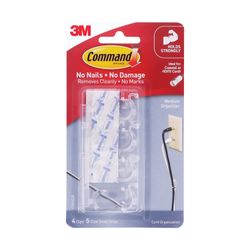 Command 17301CLR Medium Cord Organisers Clear Pack 4