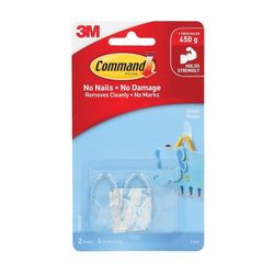 Command 17092CLR Small Clear Hooks Pack 2