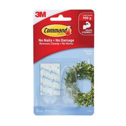 Command 17091CLR Medium Clear Hooks Pack 2
