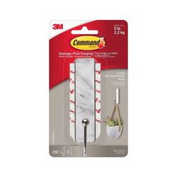 Command 17037MBN-ES Large Brushed Nickel Hook Marble Finish