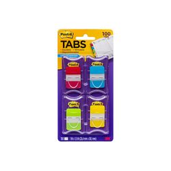 Post-It Easy Dispenser Tabs Red Aqua Lime Yellow 25 x 38mm 100 Tabs