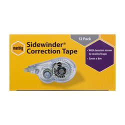 Marbig Sidewinder Correction Tape 5mm x 8m Box 12