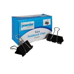 Premier Foldback Clips 19mm Box 12 - Blue Ink Group