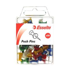 Esselte Push Pins Assorted Pack 50