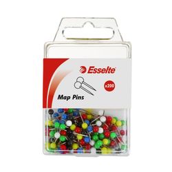 Esselte Pins Map Assorted Pack 200