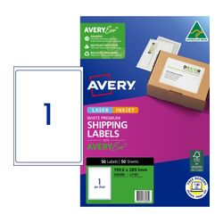 Avery 1Up AveryEco Laser Inkjet Labels 50 Sheets (936085/J8167/L7167)
