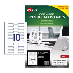 Avery 10Up Laser Printable Cable Markers Labels 5 Sheets (910008/L7952)