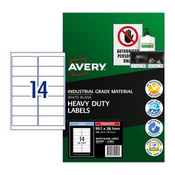 Avery 14Up Heavy Duty Laser Labels 10 Sheets (959192/L7063)