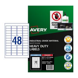 Avery 48Up Heavy Duty Laser Labels 10 Sheets (959195/L4778)