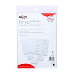 Rexel ID Convention Badge Insert Cards Pack 250