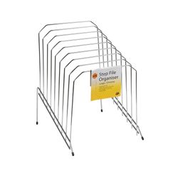 Marbig Step File Wire Toast Rack Organiser Large Silver