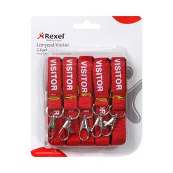 Rexel ID Pre-Printed Visitor Lanyard Pack 5