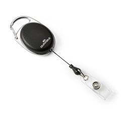 Durable ID Product Retractable Card Holders Oval Black Bx10