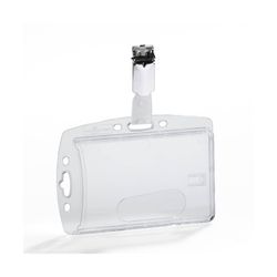 Durable Durable Acrylic Security Pass Holder With Rotating Clip Box 25