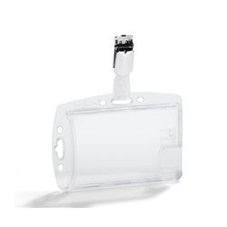 Durable Durable Acrylic Security Pass Holder Duo With Rotating Clip Box 25