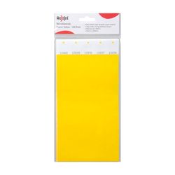 Rexel ID Serial Number Wrist Bands Fluoro Yellow Pack 100