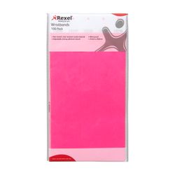 Rexel ID Serial Number Wrist Bands Fluoro Pink Pack 100