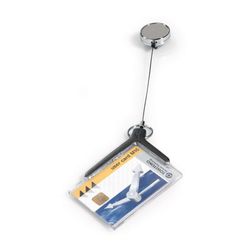 Durable ID Product Deluxe Pro Card Holder With Reel Charcoal