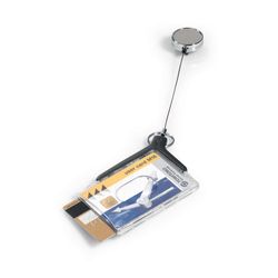 Durable ID Product Deluxe Pro Duo Card Holder With Reel Charcoal
