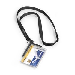 Durable ID Product Deluxe Card Holder With Charcoal Lanyard Pack 10
