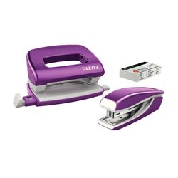Leitz Nexxt Wow Stapler & Hole Punch Set Mini Purple