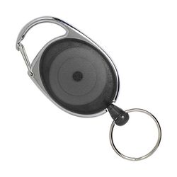 Bibbulmun Retractable Snap Lock Key Holders 25mm Grey Pack 4