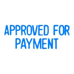 X-Stamper Stamp 1025 Approved For Payment Blue