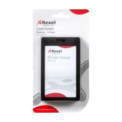 Rexel ID Plastic Card Holders Black Pack 6