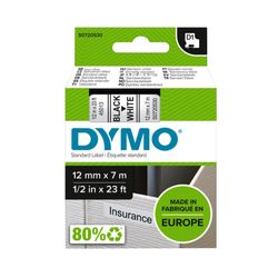 Dymo Labelling Tape D1 SD45013/S0720530 12mm x 7M Black On White